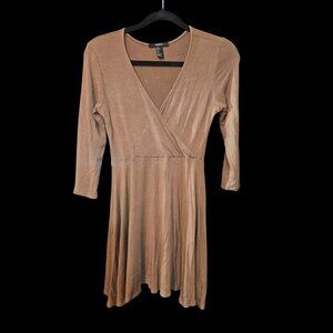 Forever 21 Brown Wrap Front Fit & Flare Dress – Size Large